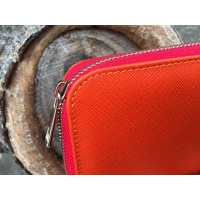 Orange Saffiano Leather Wallet