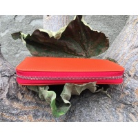 Orange Saffiano Leather Wallet