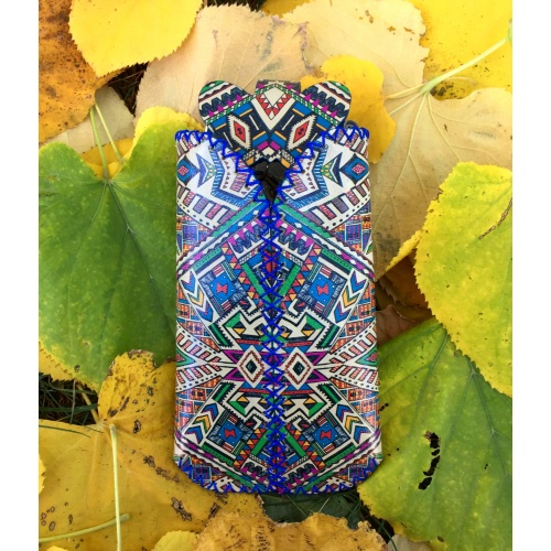 Traditional Print Leather Handsewn Phonecase