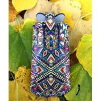 Traditional Print Leather Handsewn Phonecase
