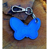 Blue Leather Butterfly Keychain KRM