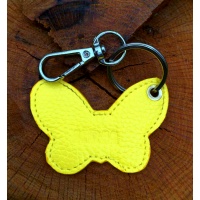 Yellow Leather Butterfly Keychain KRM