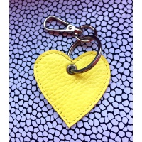 Yellow Leather Heart Keychain
