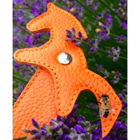 Orange Leather Unicorn Bookmark