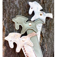 Silvergray Leather Unicorn Bookmark