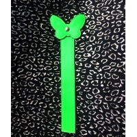 Neon Green Leather Butterfly Handmade Bookmark