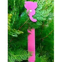 Pink Leather Cat Handmade Bookmark