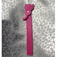 Pink Leather Cat Handmade Bookmark