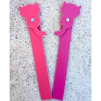 Pink Leather Cat Handmade Bookmark