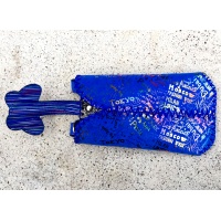 City Break Traveling Printed Blue Suede Leather Handsewn Phonecase