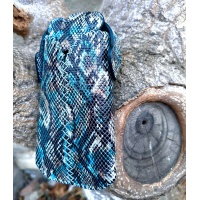 Black Blue Gray Brown Snakeprint Leather Handsewn Phonecase