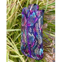 Crazy Colorful Barbie Snakeprinted Leather Handsewn Phonecase