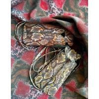 Yellow Brown Snakeprinted Leather Handsewn Phonecase