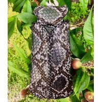 Gray Shades and Brown Snakeprinted Leather Handsewn Phonecase