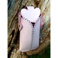 Pink Leather Handsewn Phonecase