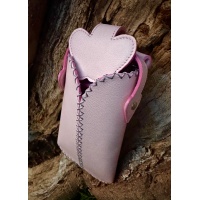 Pink Leather Handsewn Phonecase