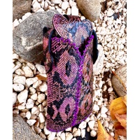 Purple Ancient Python Leather Handsewn Phonecase