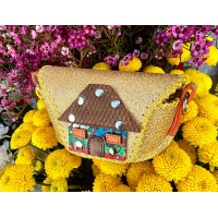 Little Leather House on Sparkling Gold Leather Sunglasses Handsewn Case