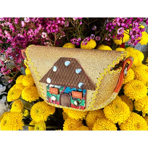 Little Leather House on Sparkling Gold Leather Sunglasses Handsewn Case