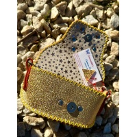 Little Leather House on Sparkling Gold Leather Sunglasses Handsewn Case