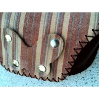 Brown Gray and Silver Stripes Printed Suede Leather Sunglasses Handsewn Case