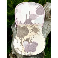 Shiny Dripping Fluid Pink Leather Handsewn Roundbag