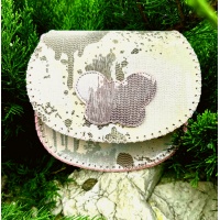 Shiny Dripping Fluid Pink Leather Handsewn Roundbag